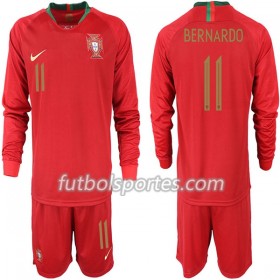 Camisetas Portugal BERNARDO 11 Niño Primera Equipacion Mundial 2018 Manga Larga